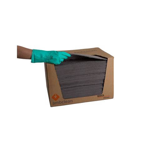 Manta Absorvente Cinza Vazamento Geral 40x50x0,4cm 70L Ambclean