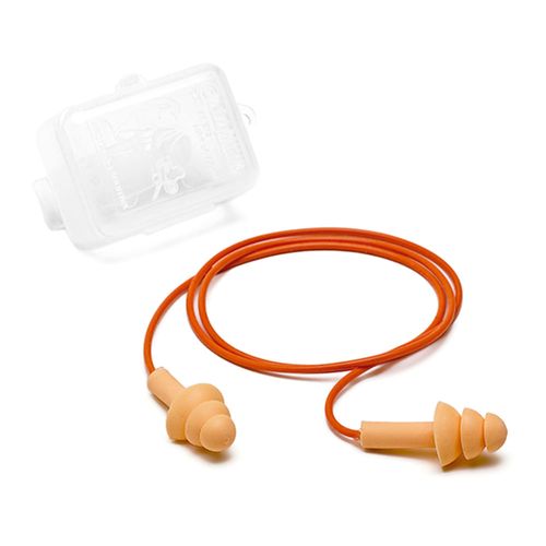 Protetor Auricular de Silicone Com Cordão Laranja Maxxi Royal