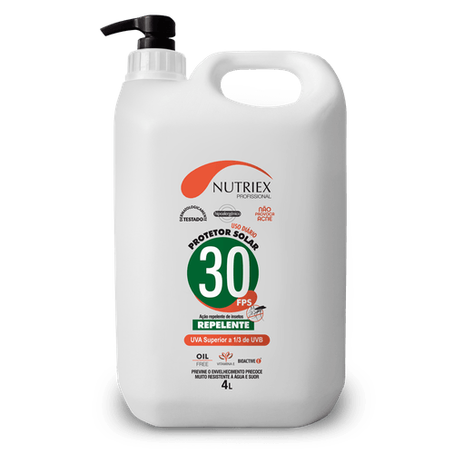 Protetor Solar Repelente FPS 30 Nutriex Dosador 4L