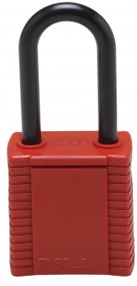 Cadeado Plast Bloqueio Haste Plast Seg Diferentes 4,1cm Brady Vermelho