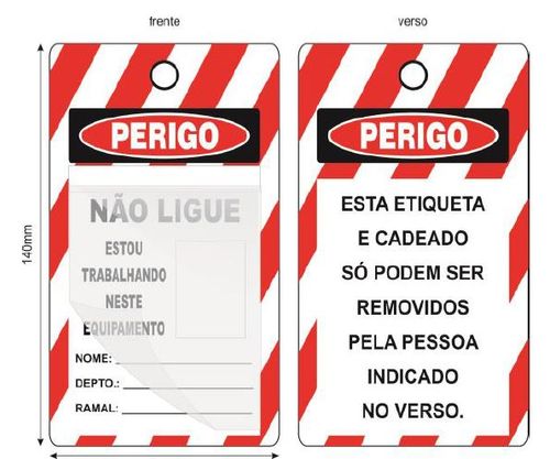 Cartão Bloqueio Perigo Não Ligue com Foto W&N