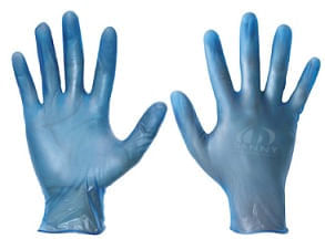 Luva de Vinil Descartável Da31cs Azul Sem Amido Danny