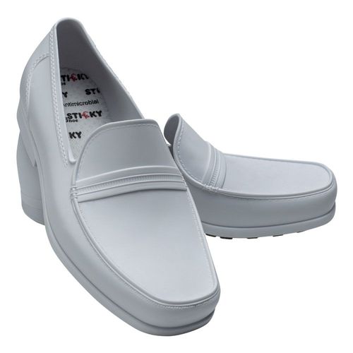 Sapato Ocupacional Antiderrapante Social Man Branco Sticky Shoes