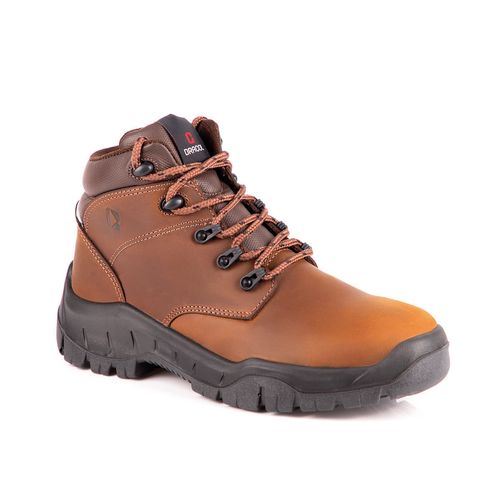 Botina Cad Sem Bico Bid Couro Vaqueta Bracol Horizon Marrom 40123268