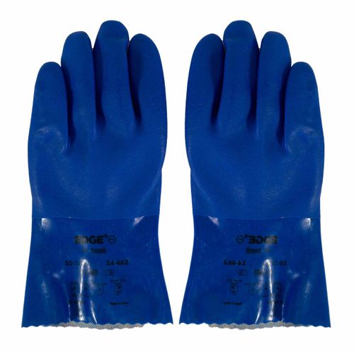 Luva Pvc Forrada Aspera 26cm Ansell Edge Superflex 14-662 10/azul Royal