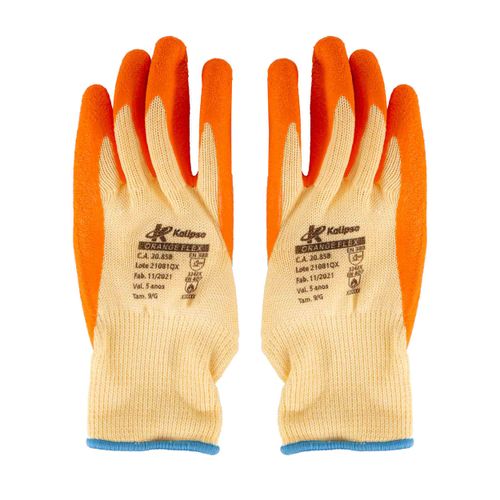 Luva Banho Latex Ventil Trico Kalipso Orangeflex Xg/laranja