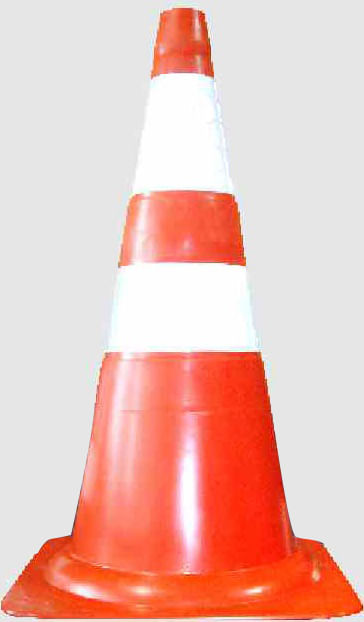 Cone 75cm Refletivo Flexivel Plastcor Laranja e Branco