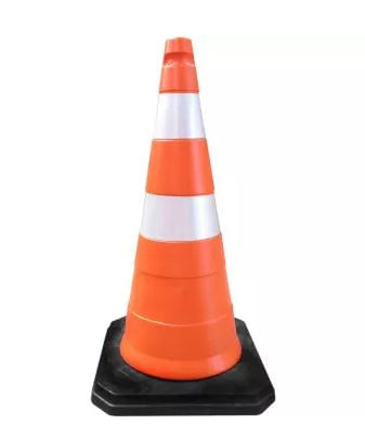 Cone 75cm Refletivo Rigido Base Borracha Ecosinal //lar/br