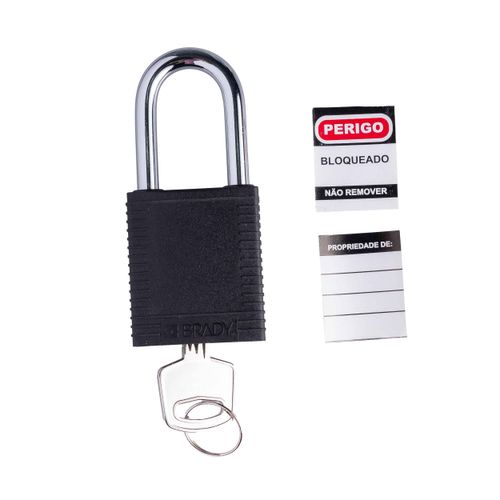 Cadeado Revestido de Plástico 1.5 Preto Brady