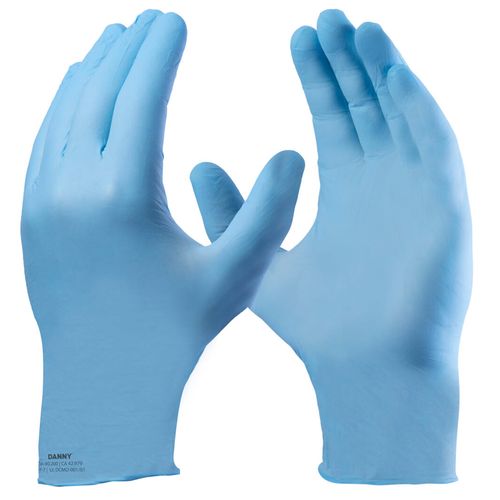 Luva Nitrílica Descartável Sensiflex Azul Royal Danny