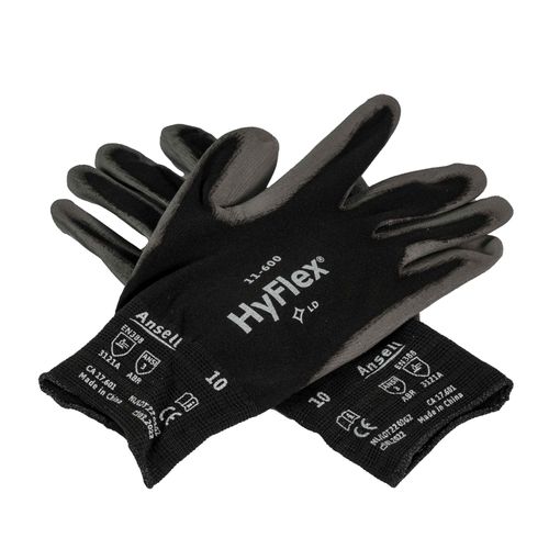 Luva Hyflex Nylon Preta e Cinza Ansell