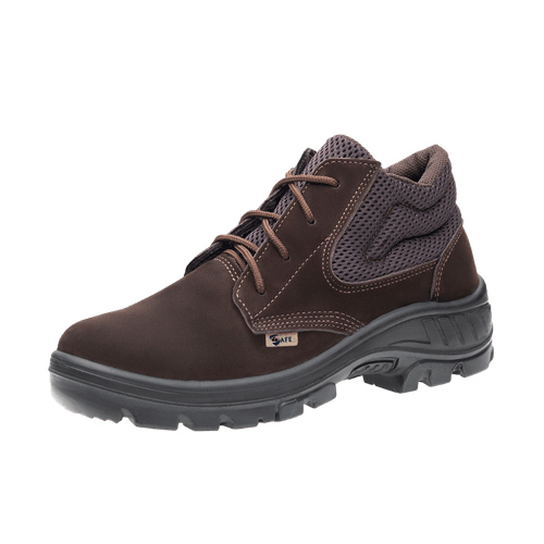 BOTINA CAD SEM BICO BID NOBUCK NAO ELETR 4SAFE MARROM CAFE